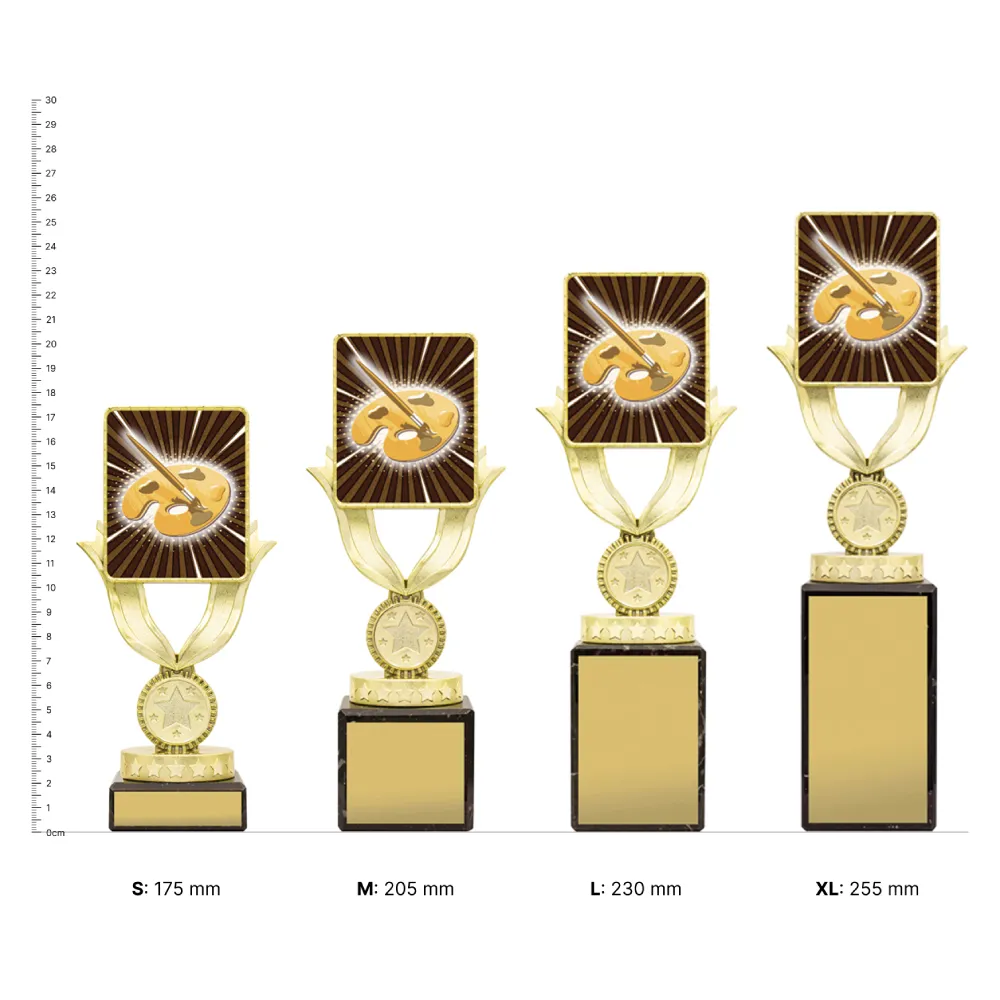 Visual Arts Lynx Sentry trophies next to ruler Visual Arts Lynx Sentry trophies next to ruler
