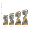 Volleyball Arclight trophies next to ruler
