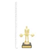 Weightlifting Figure Trophy next to ruler