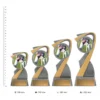 Wicketkeeper Arclight Colour trophies next to ruler Wicketkeeper Arclight Colour trophies next to ruler