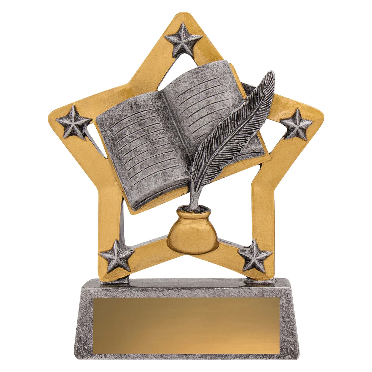 Silver academic mini star with resin construction