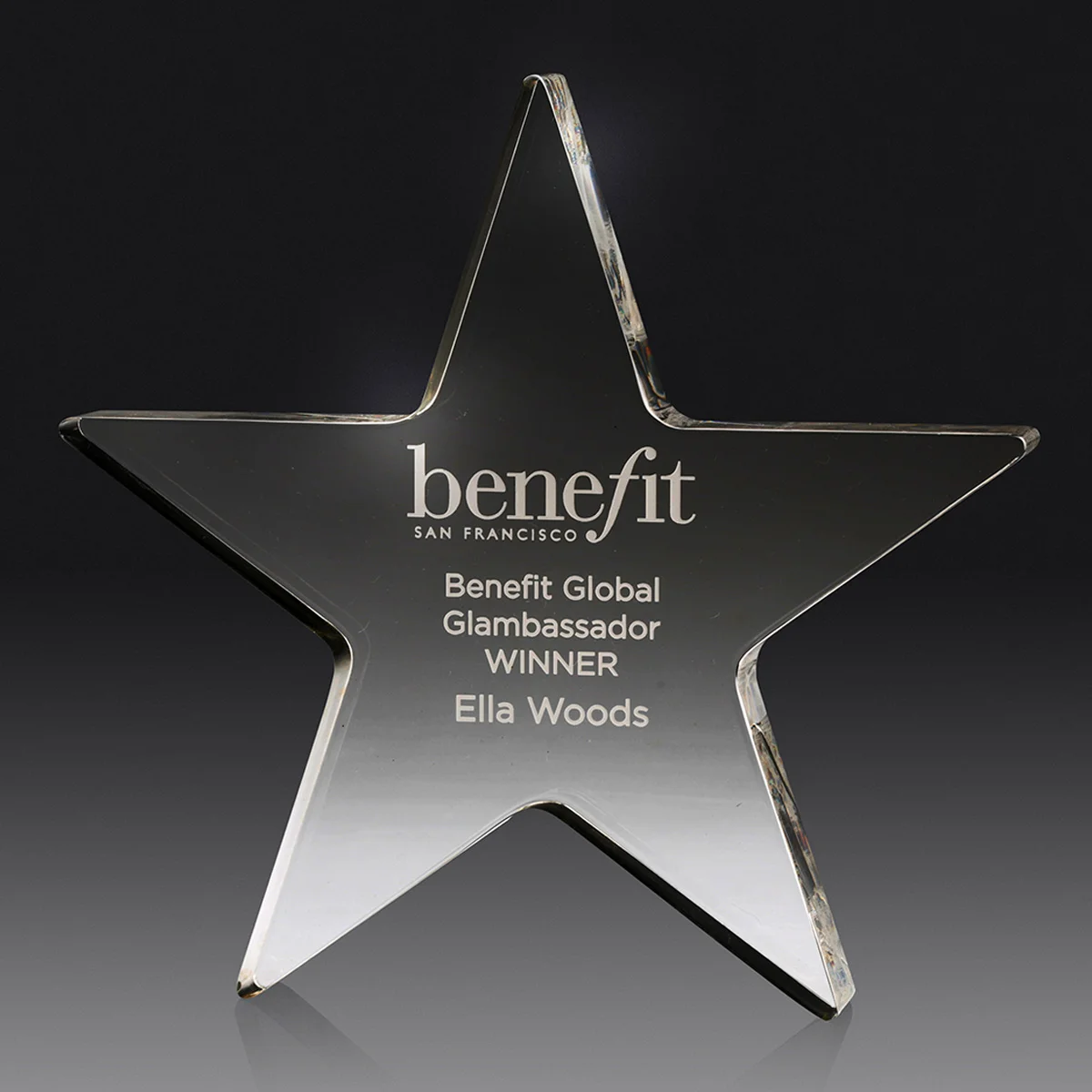 Acrylic star with acrylic construction