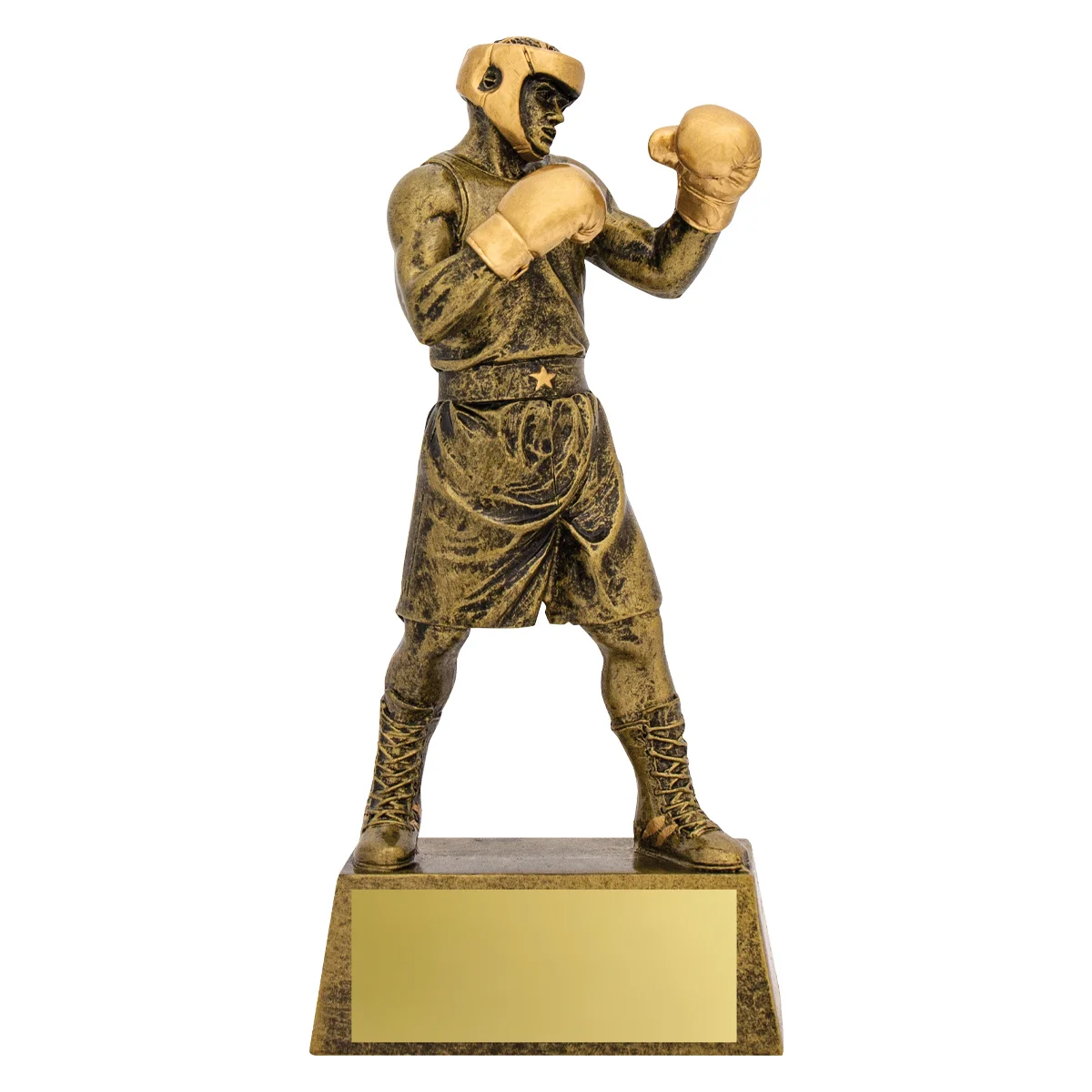 a1249b-gold Gold action boxer with resin construction
