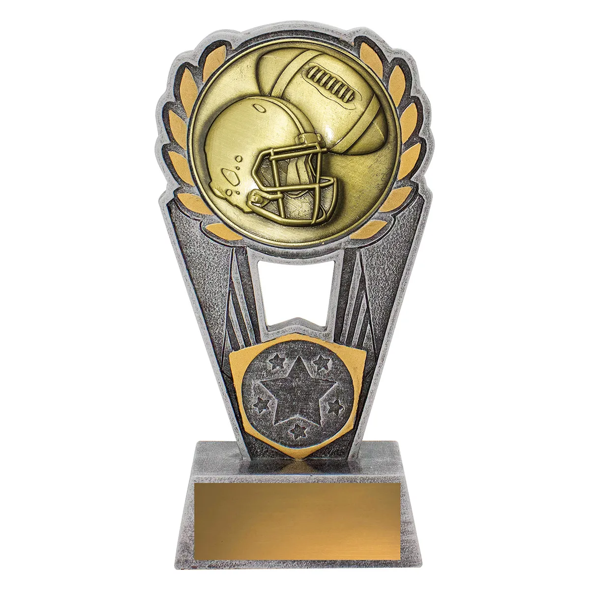 Silver & gold american football polaris with resin / metal construction