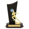 yt8555a-gold Gold american football timber crest with plastic / timber construction