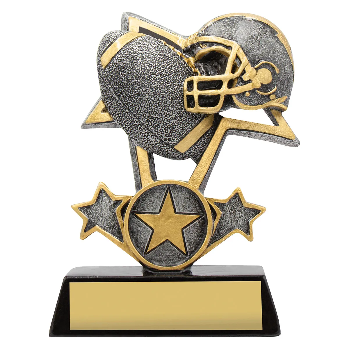 12455s-silver Silver american football tri-star with resin construction