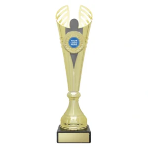 Gold / silver angel cup with plastic / marble construction
