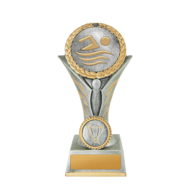 16a-2dc2a-silver Silver angel victory-swimming with resin construction