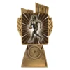 lr087a-gold Gold antique gold lynx - aussie rules female with resin construction