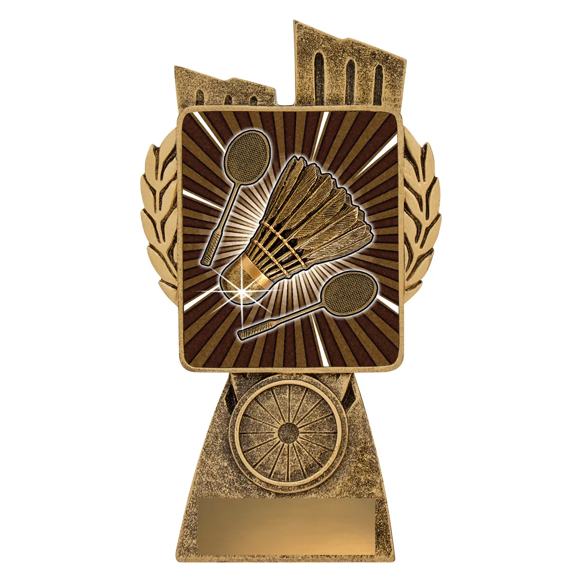lr046a-gold Gold antique gold lynx - badminton with resin construction