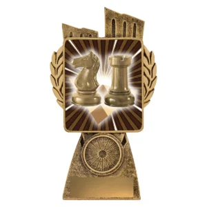Gold antique gold lynx - chess with resin construction