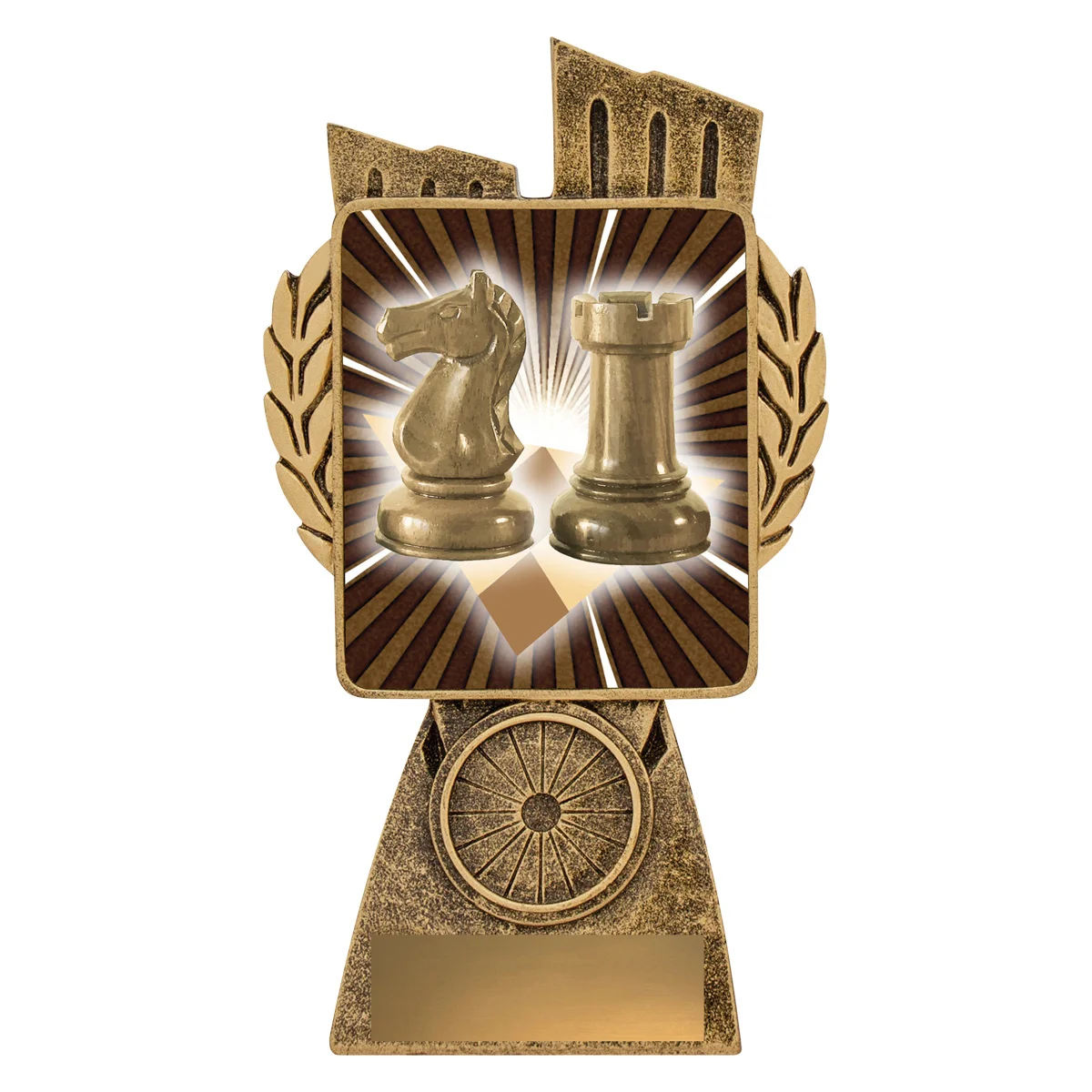 lr078a-gold Gold antique gold lynx - chess with resin construction