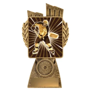 Gold antique gold lynx - ice hockey with resin construction