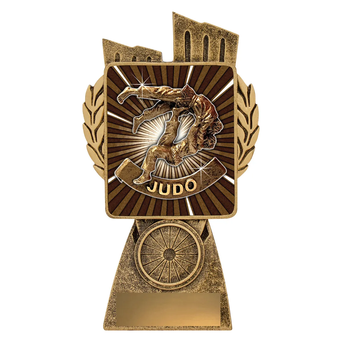 lr043a-gold Gold antique gold lynx - judo with resin construction