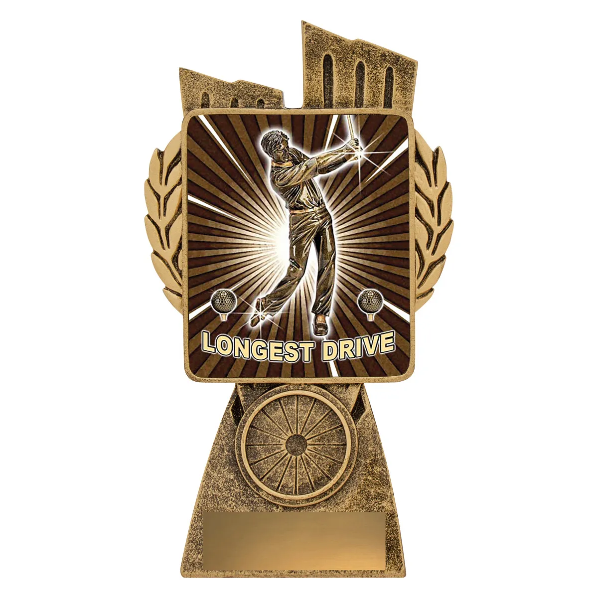 lr069a-gold Gold antique gold lynx - longest drive with resin construction