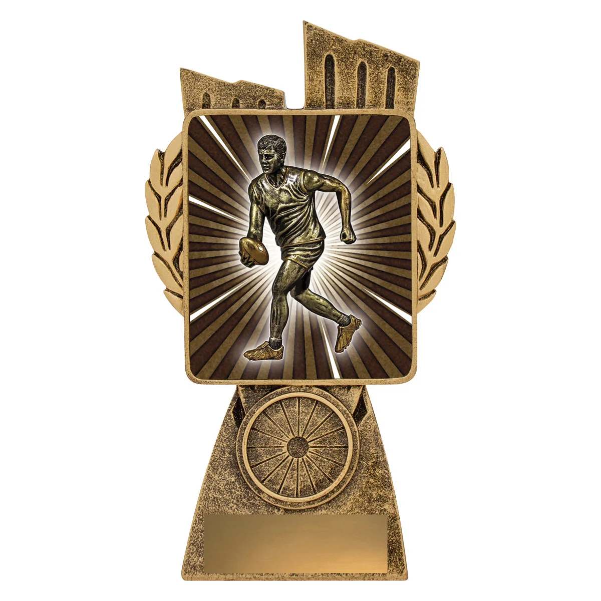 lr088a-gold Gold antique gold lynx - male aussie rules with resin construction
