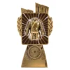 lr045a-gold Gold antique gold lynx - martial arts with resin construction