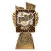 lr021a-gold Gold antique gold lynx - music with resin construction