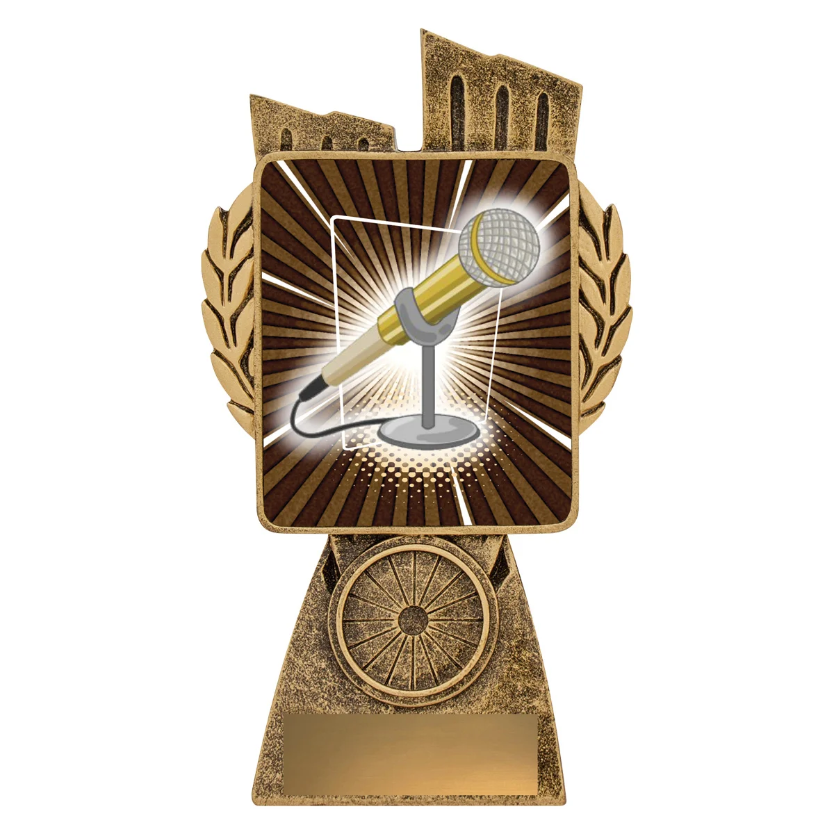 lr105a-gold Gold antique gold lynx - public speaking with resin construction