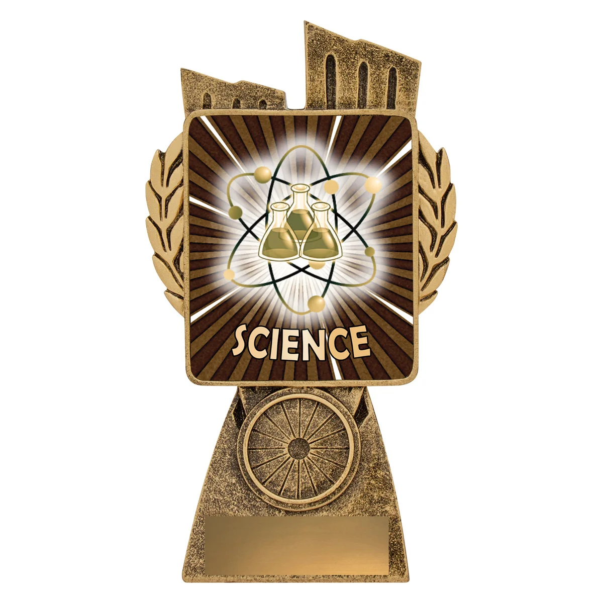 lr103a-gold Gold antique gold lynx - science with resin construction