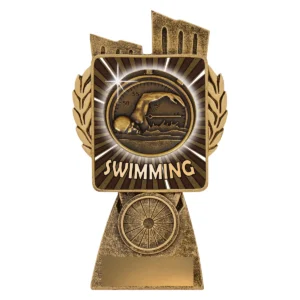 Gold antique gold lynx - swim with resin construction