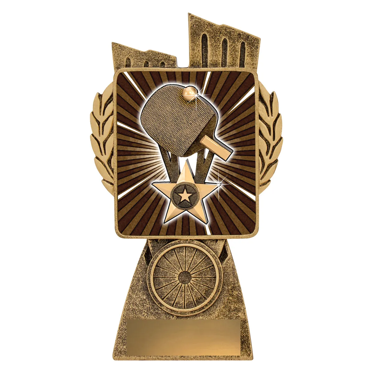 lr066a-gold Gold antique gold lynx - table tennis with resin construction
