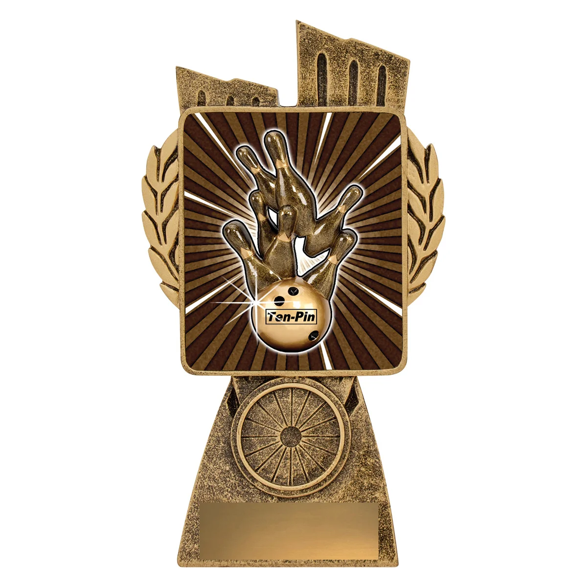lr052a-gold Gold antique gold lynx - tenpin with resin construction