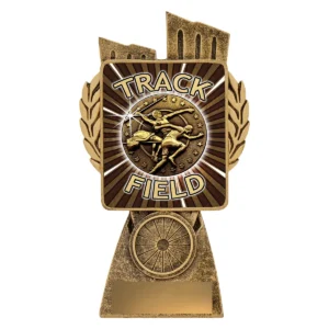 Gold antique gold lynx - track & field with resin construction