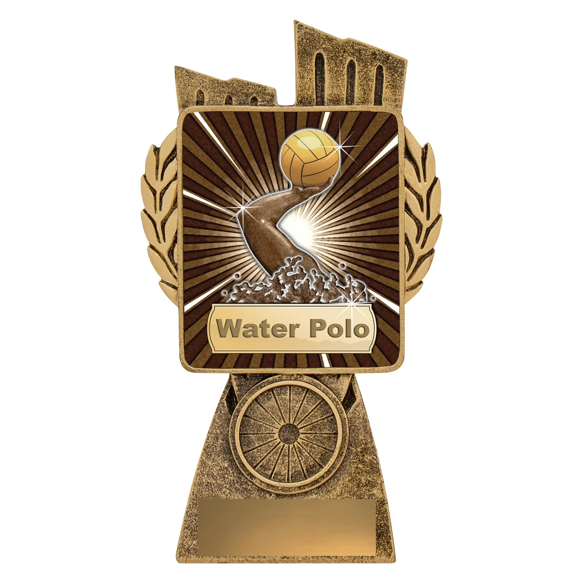 lr070a-gold Gold antique gold lynx - water polo with resin construction
