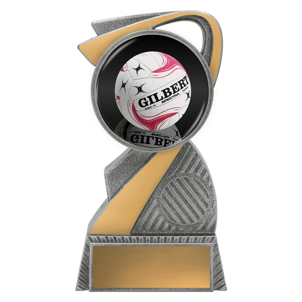 alc911a-silver Silver arclight colour - netball with plastic construction