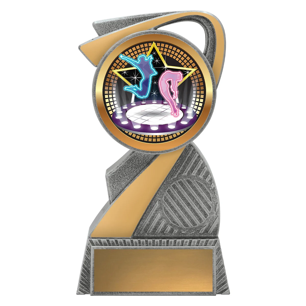 alb32a-silver Silver arclight showtime - dance silhouette with plastic construction