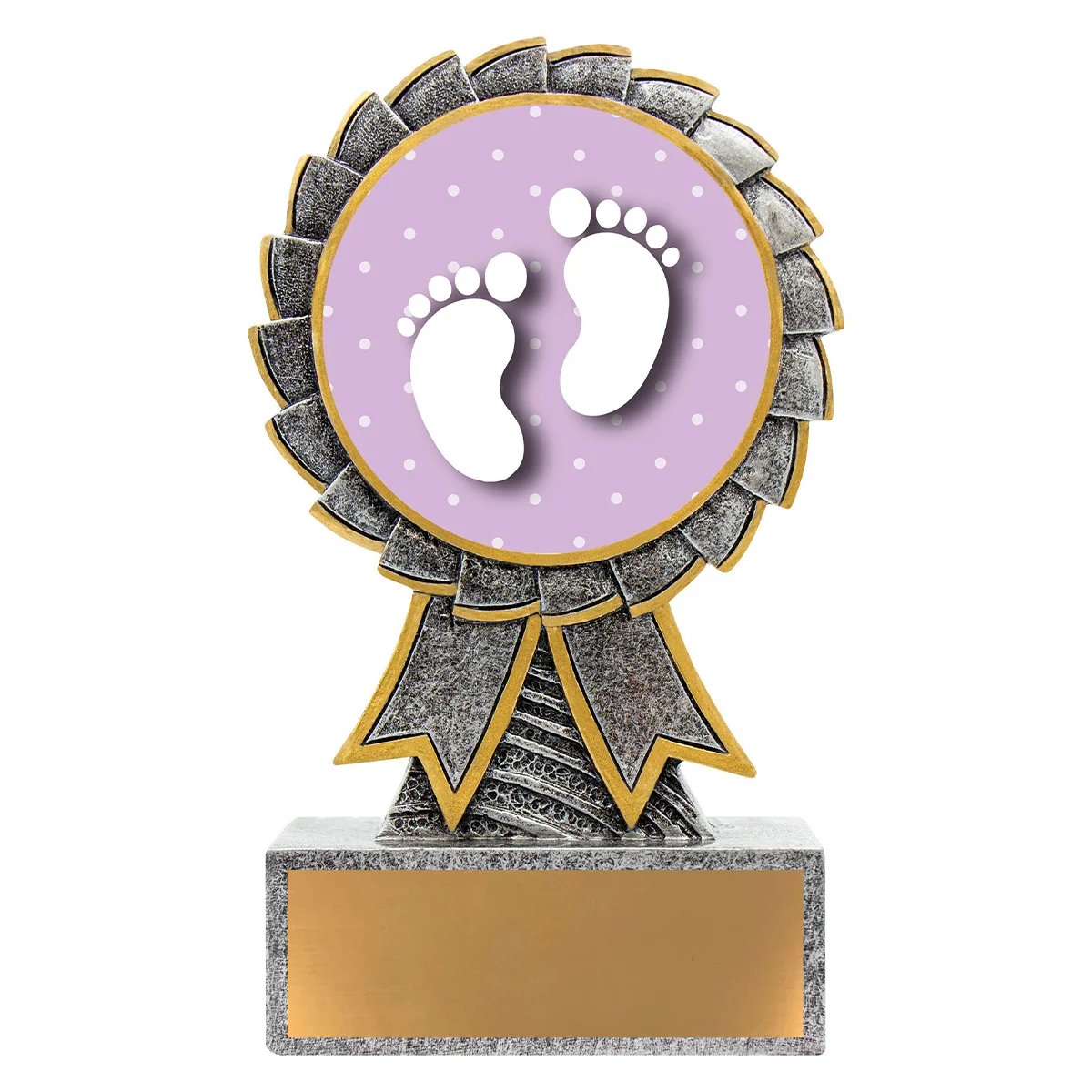 ast17-silver Silver aster - baby feet with resin construction