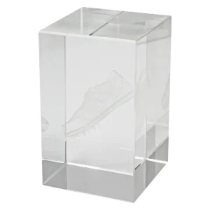 Athletics crystal block award with crystal construction