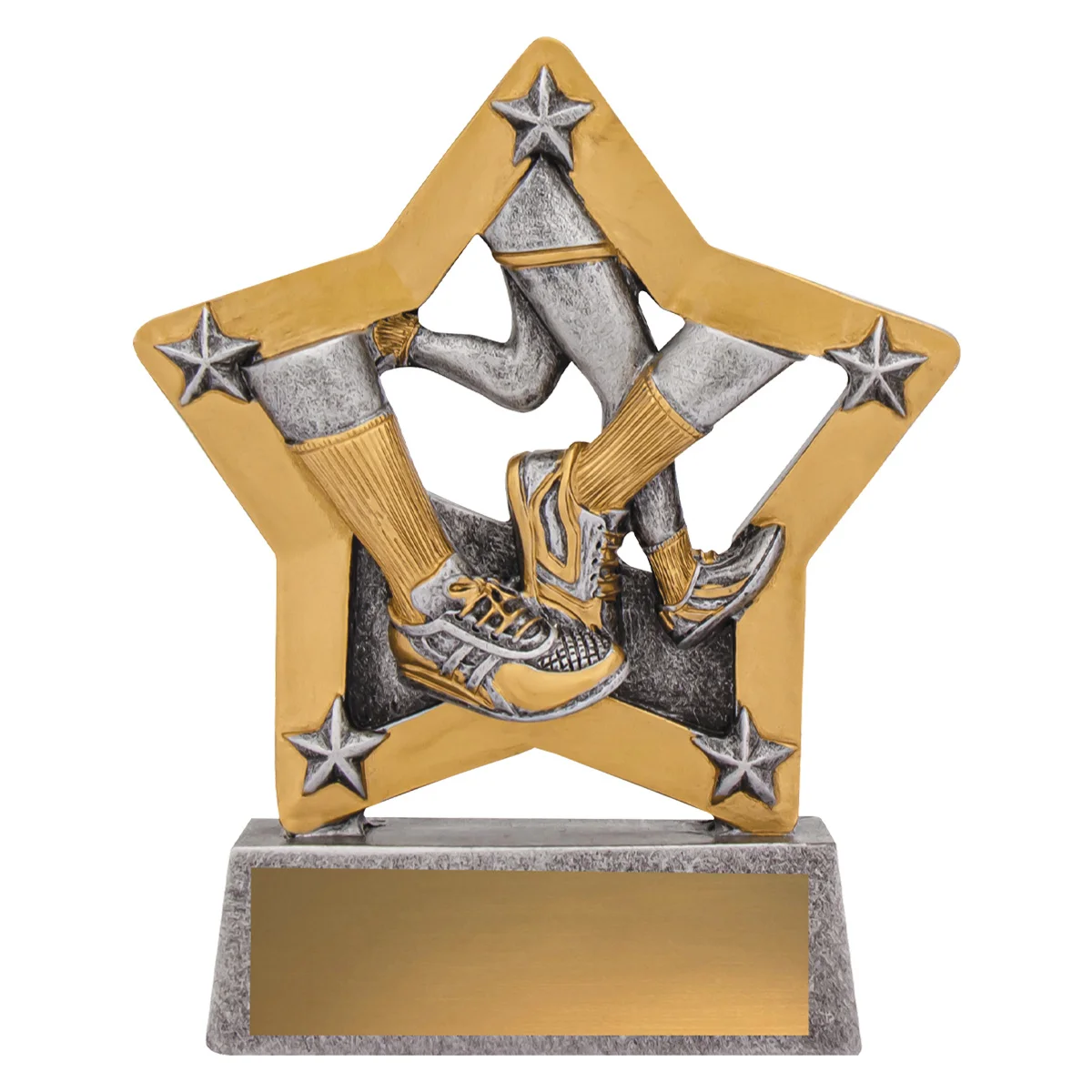 12947-silver Silver athletics mini star with resin construction