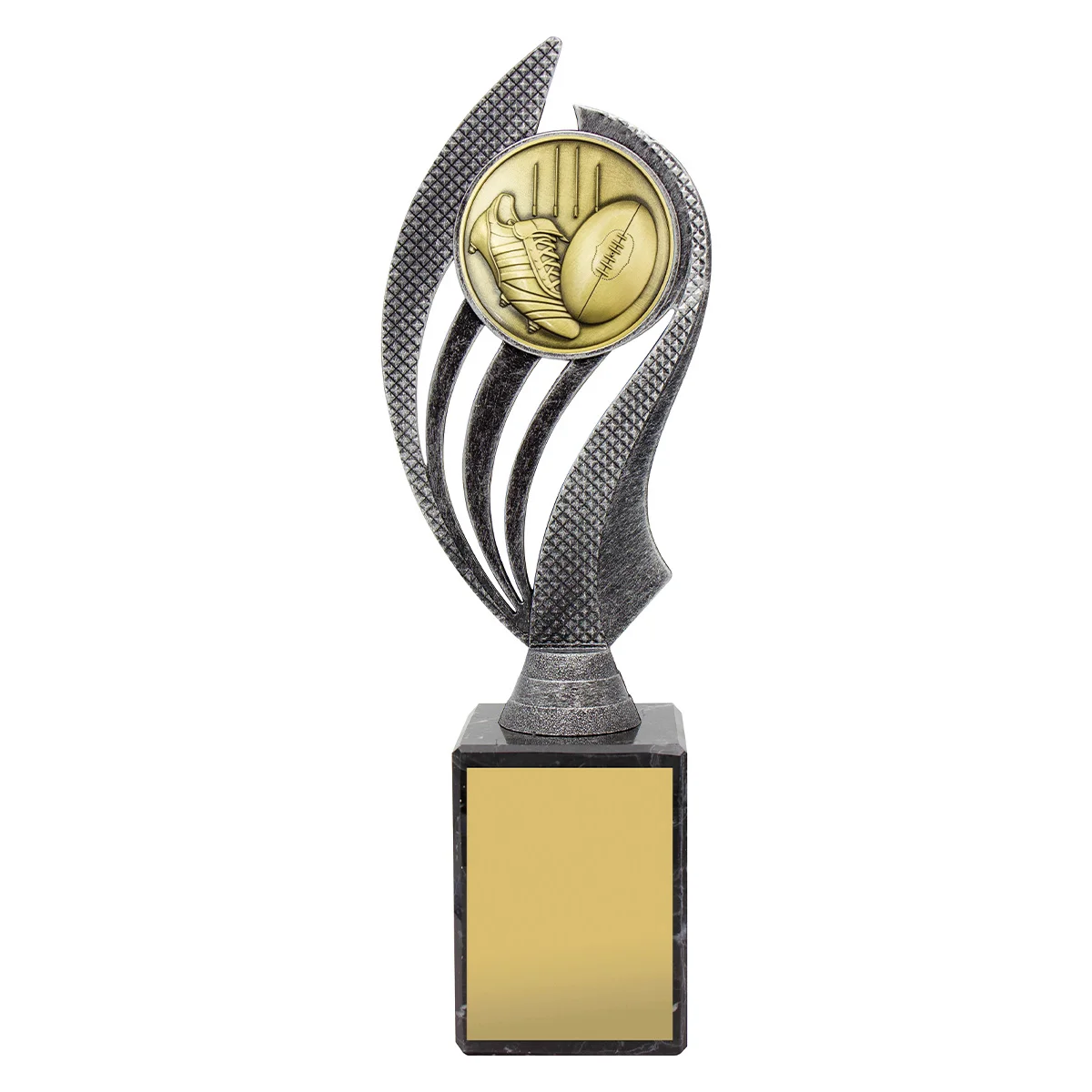 -gold Silver / gold aussie rules husky with plastic / metal / marble construction