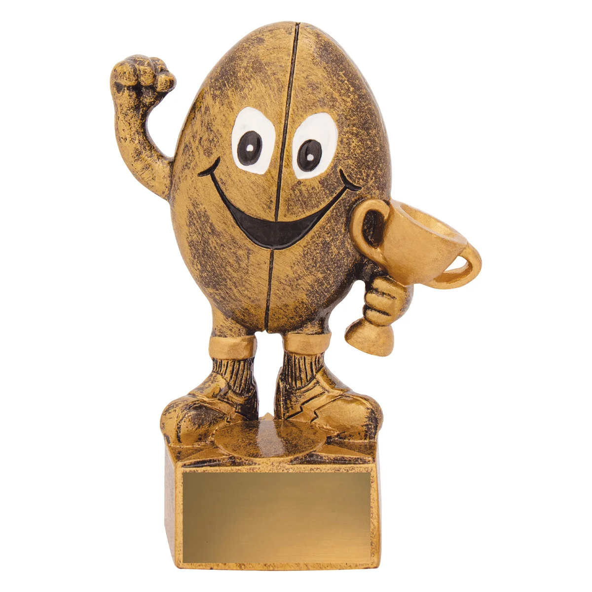 a1113a-gold Gold aussie rules kids character with resin construction