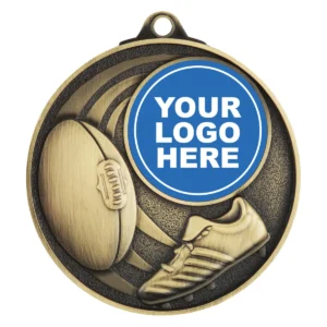 Gold aussie rules medal - insert option with metal construction