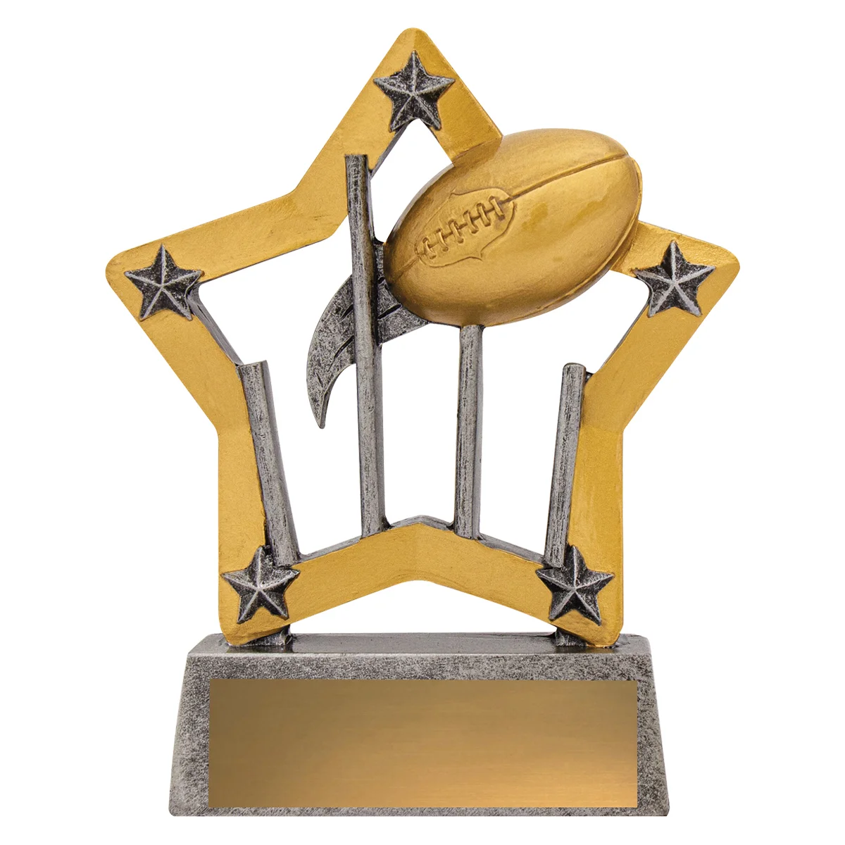 12912-silver Silver aussie rules mini star with resin construction