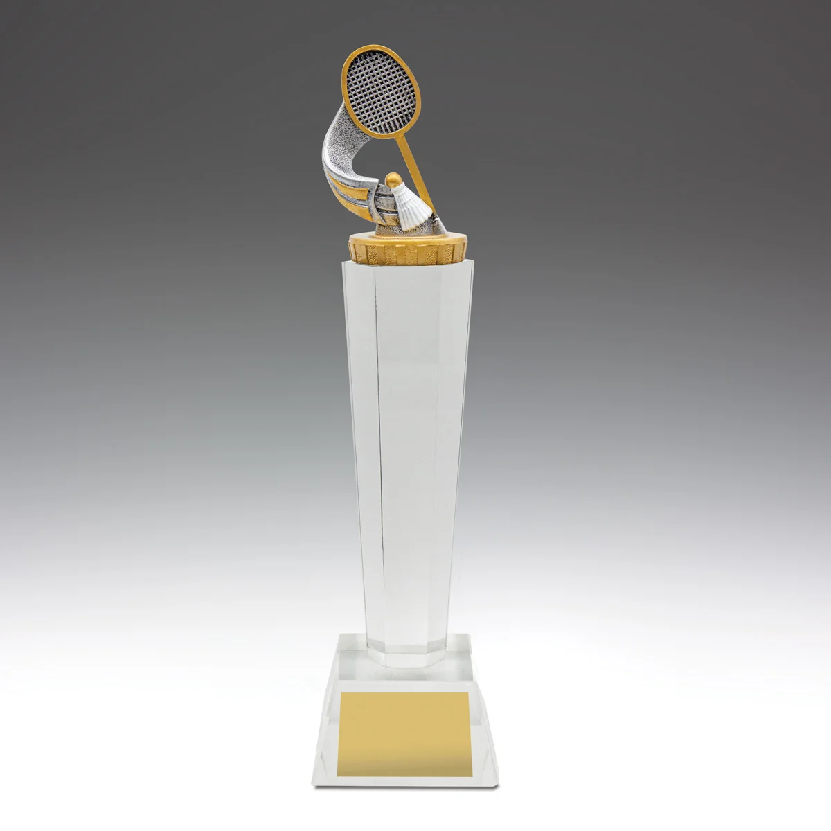 uc46a-grey-bg Badminton crystal with crystal construction