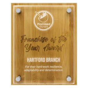 Bamboo floating plaque with acrylic / bamboo construction