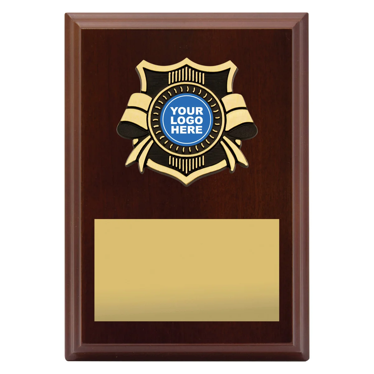 pl06a-walnut Walnut banner plaque with timber construction