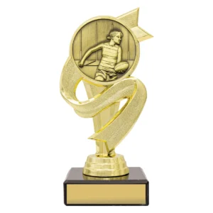Gold banner ribbon - female with plastic / marble construction