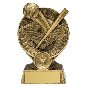 Gold baseball panorama with resin construction
