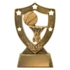 13534-gold Gold basketball gold shield with resin construction