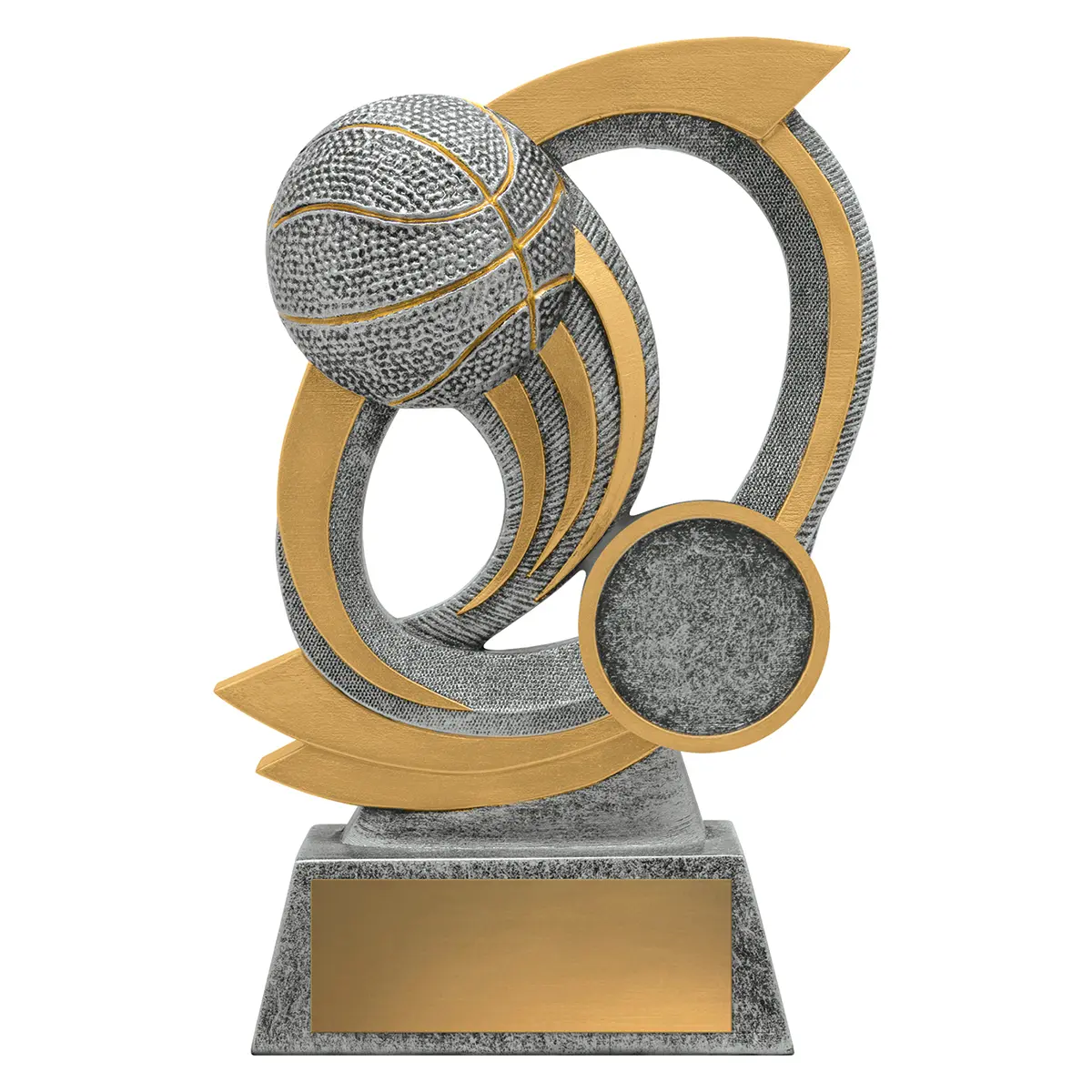 Silver basketball gravity with resin construction