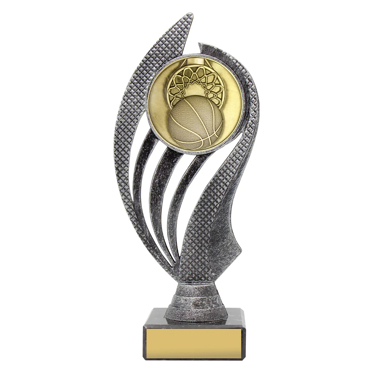 -gold Silver / gold basketball husky with plastic / metal / marble construction
