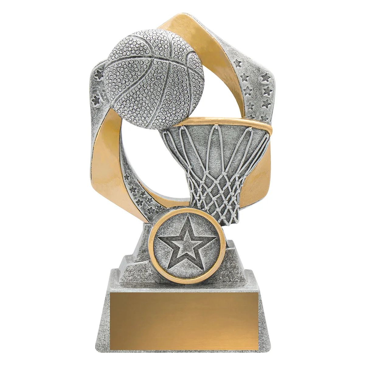 -gold Silver / gold basketball hype with resin construction