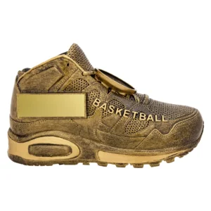 Gold basketball mini shoe with resin construction