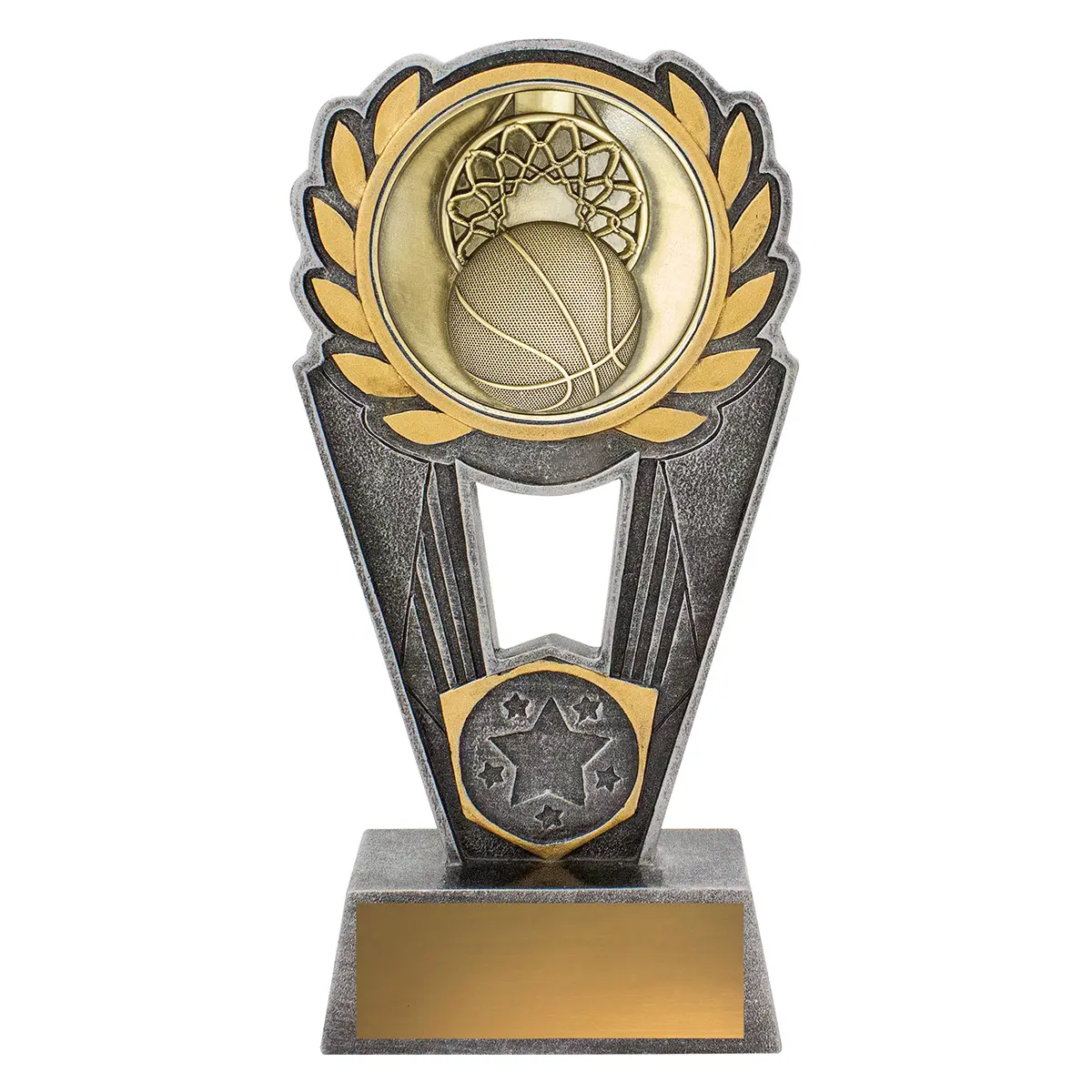 -gold Silver / gold basketball polaris with resin / metal construction