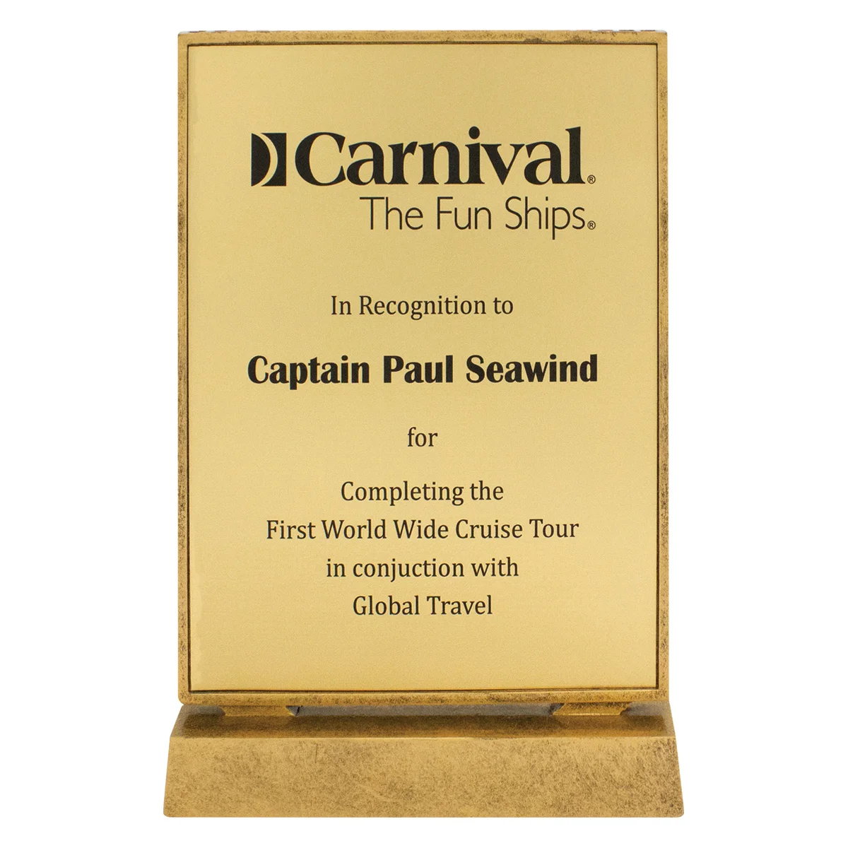 13401-gold Gold billboard gold xtra plaque with resin construction